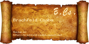 Brachfeld Csaba névjegykártya
